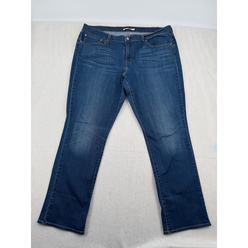 Levis 414 Relaxed Straight Leg High Rise Jeans Womens 34 (42x31) Dark Wash Denim